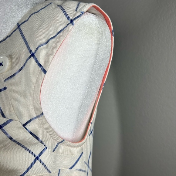 Anthropologie Maeve Off White & Blue Grid Mini Pinafore School Girl Dress Sz 4 - Picture 4 of 13